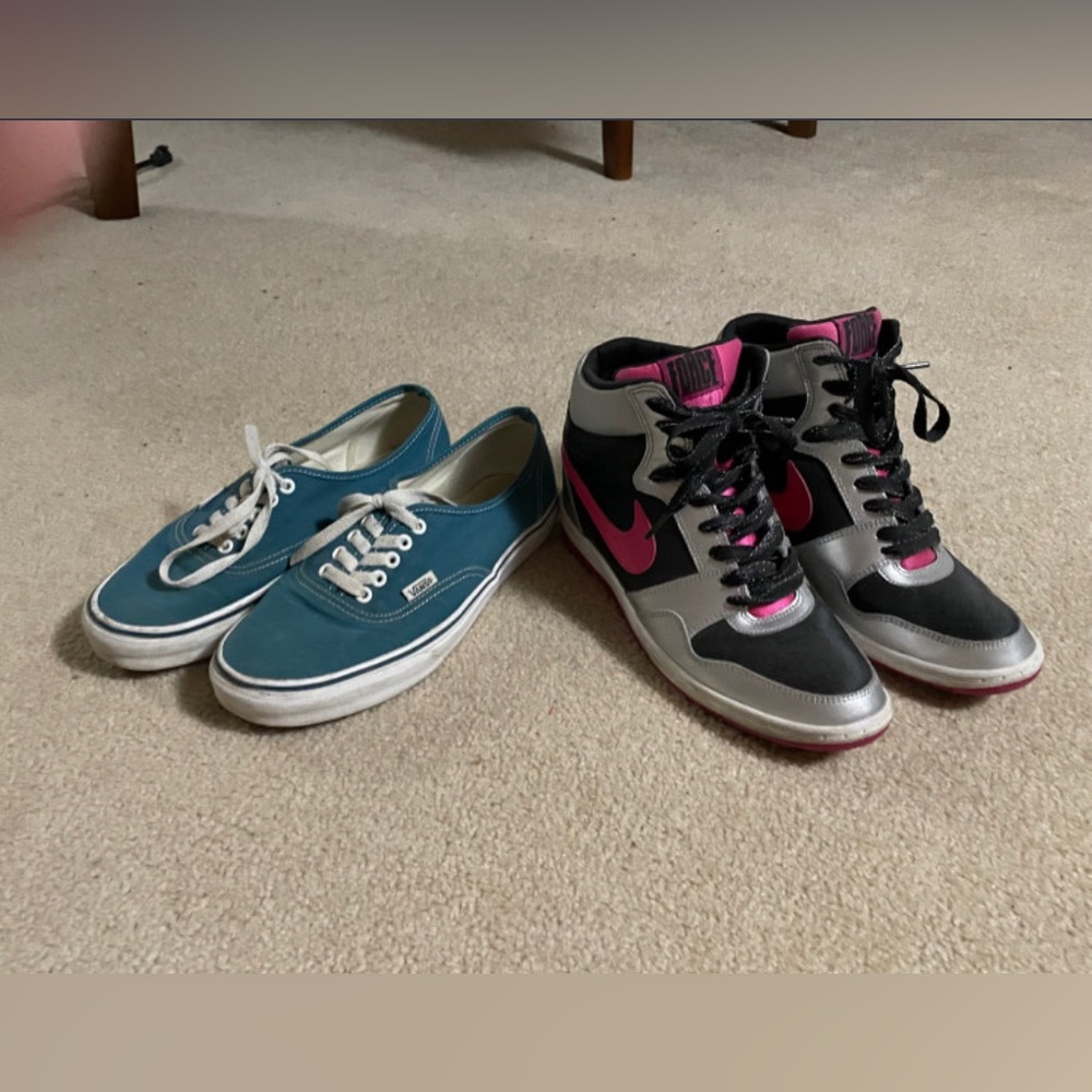 Nike Dunk Force High heel/hidden heel sneaker and vans